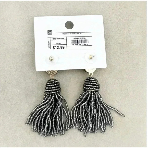 NWT Sugarfix by Baublebar Silver Beaded Drop Earrings 16 - Picture 2 of 2